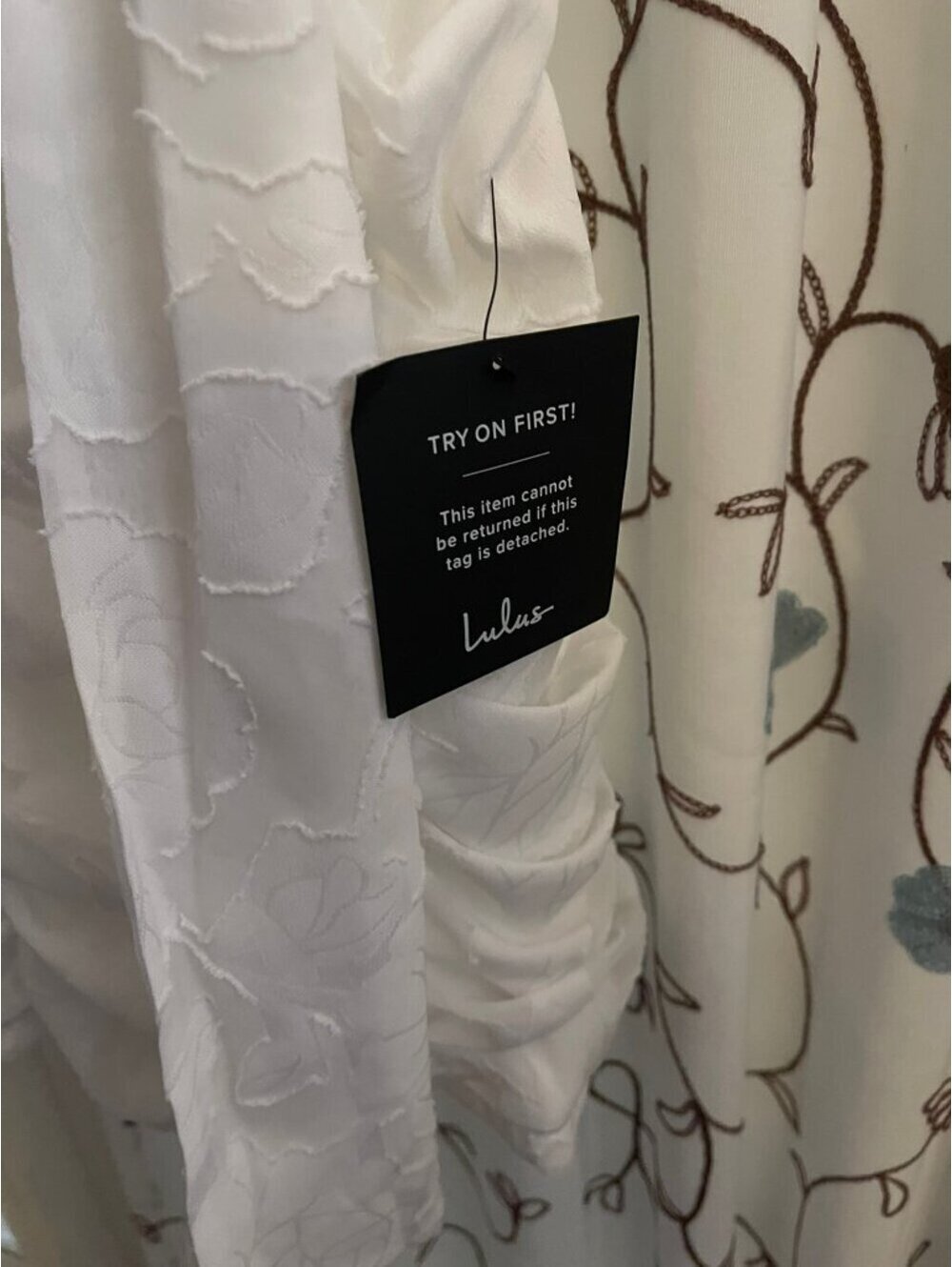 NWT | Lulus | M | Primped to Perfection White Mini Floral Burnou - Picture 5 of 6